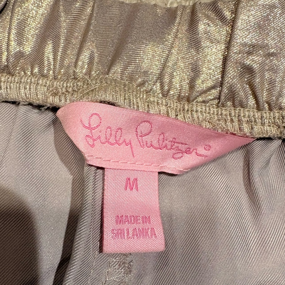 Lilly Pulitzer Margo Cropped Pants gold metallic - Picture 5 of 6